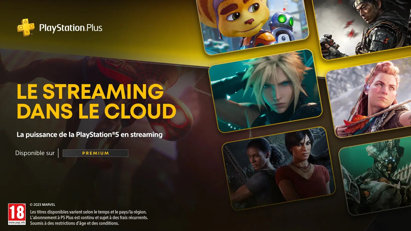 Image marketing de Sony pour le streaming dans le cloud de PlayStation